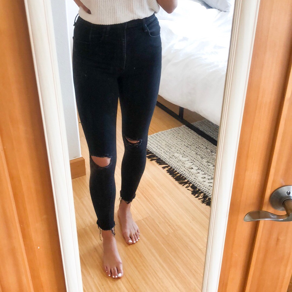 ABERCROMBIE high rise black skinny jeans